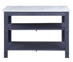 Enapay Gray Wood/Artificial Marble Kitchen Island