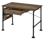 Endang Weathered Oak Wood/Black Metal Writing Desk