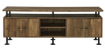 Ensata II Rustic Oak Wood TV Stand with 4 Open Shelves