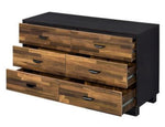 Eos Walnut/Black Wood 6-Drawer Dresser