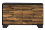 Eos Walnut/Black Wood 6-Drawer Dresser