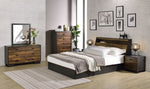 Eos Walnut/Black Wood Queen Bed with Storage