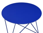 Epidia Contemporary Blue Metal Round Side Table