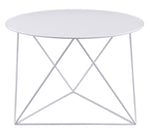 Epidia Contemporary White Metal Round Side Table