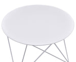 Epidia Contemporary White Metal Round Side Table