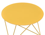 Epidia Contemporary Yellow Metal Round Side Table