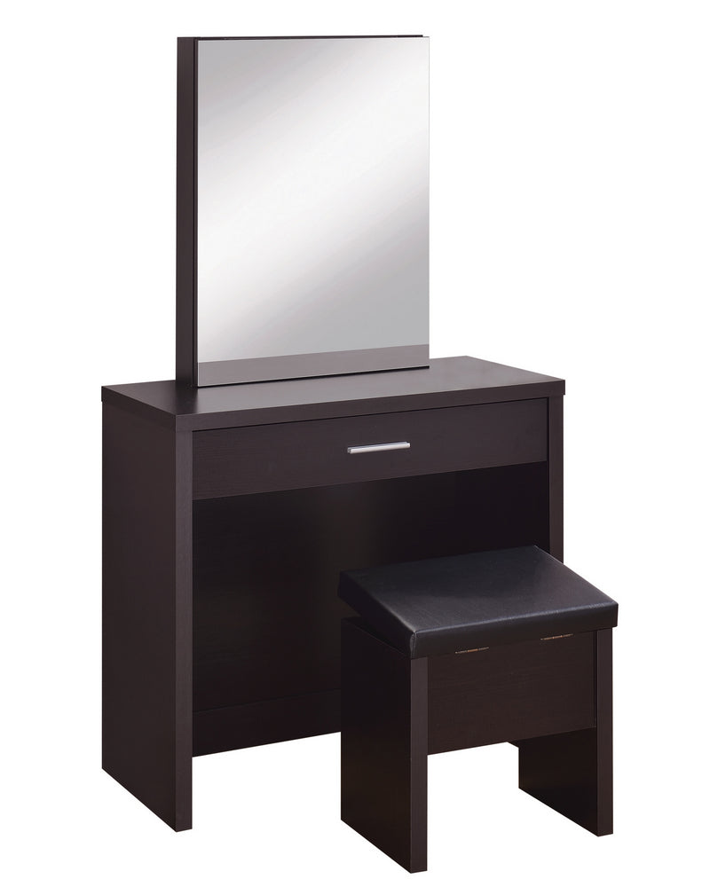 Erica Modern Cappuccino Wood Vanity Set