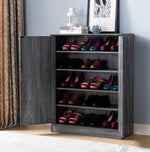 Erica Distressed Grey Wood 2-Door Shoe Cabinet