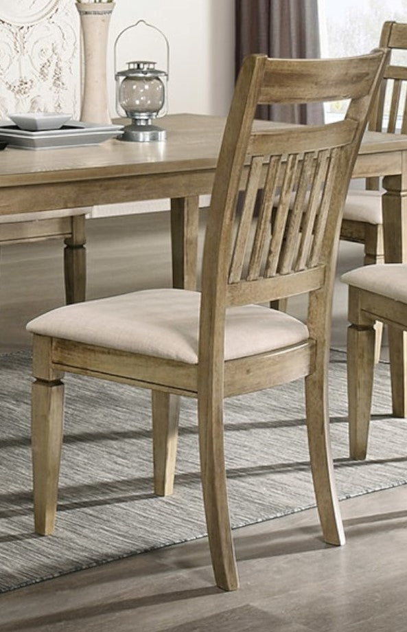Ermory 2 Light Brown Linen/Wood Side Chairs
