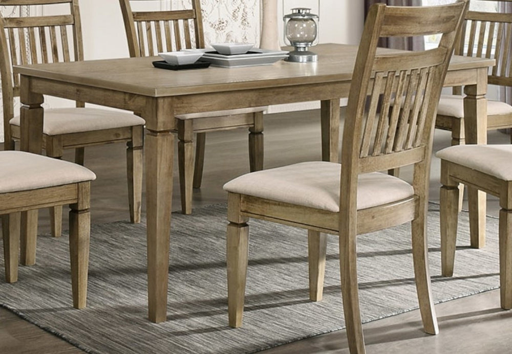Ermory White Gold Wood Dining Table
