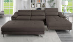 Ernesta Modern 2-Pc Espresso Faux Leather RAF Sectional