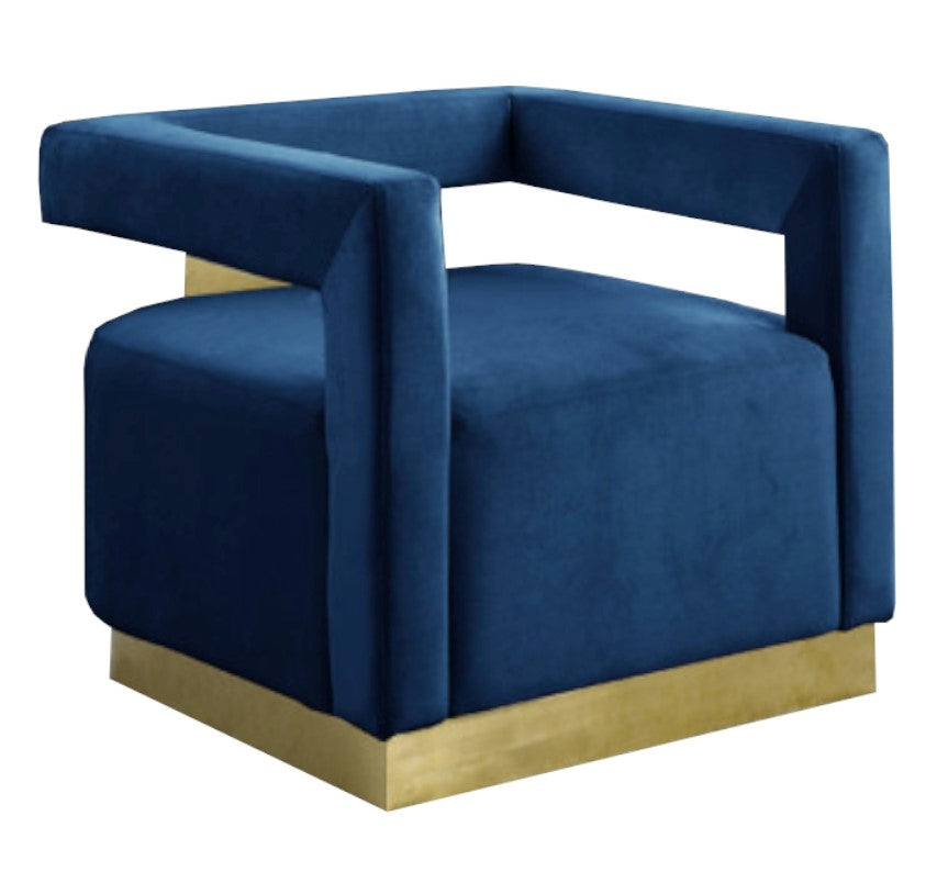 Estelle Blue Velvet Accent Chair