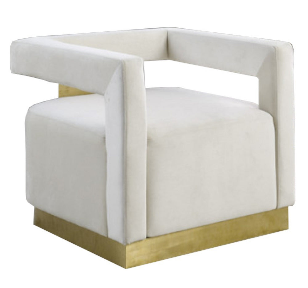 Estelle Cream Velvet Accent Chair