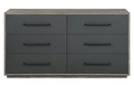 Estevon Gray Oak Wood 6-Drawer Dresser