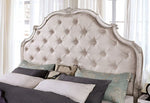 Esther Antique White Wood/Silver Queen Bed