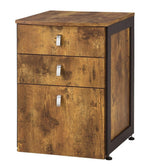 Estrella Antique Nutmeg Wood/Gunmetal Metal File Cabinet