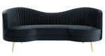Evelin 2-Pc Black Velour Sofa Set