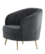 Evelin Grey Velour Chair