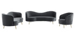 Evelin Grey Velour Loveseat