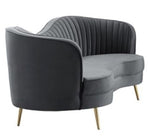 Evelin Grey Velour Loveseat