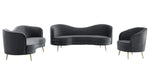 Evelin Grey Velour Sofa