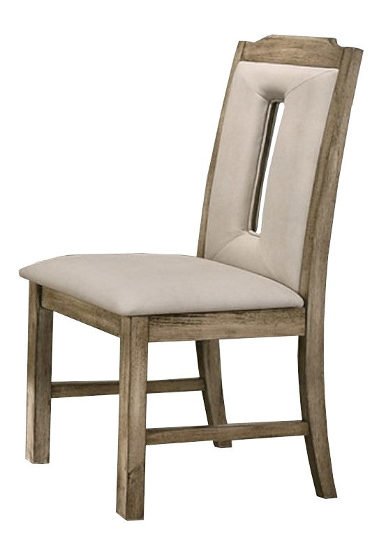 Everly 2 Beige Fabric/White Oak Wood Side Chairs