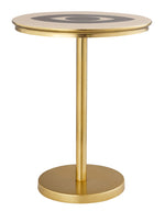 Eye Handpainted Brass Finish Metal Side Table