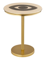 Eye Handpainted Brass Finish Metal Side Table