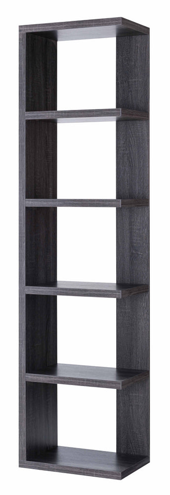 Fabiola Distressed Grey Wood Corner Display Cabinet