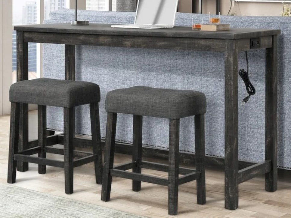 Fadumo 3-Pc Grey Wood Counter Height Table Set