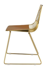 Faina 2 Whiskey PU Leather/Gold Metal Side Chairs