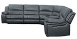 Falun 6-Pc Gray Faux Leather Power Recliner Sectional