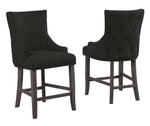 Fanny 2 Black Fabric Counter Height Chairs