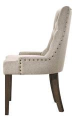 Farren 2 Beige Fabric/Espresso Wood Side Chairs