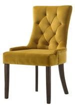 Farren 2 Yellow Velvet/Espresso Wood Side Chairs