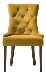 Farren 2 Yellow Velvet/Espresso Wood Side Chairs