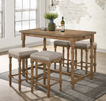 Farsiris 2 Beige Fabric/Weathered Oak Counter Height Stools