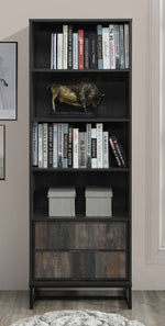 Fatmire Rustic Gray Wood Bookcase