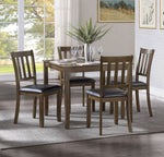 Faust 5-Pc Charcoal Brown Wood/Dark Brown Dinette Set