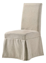 Faustine 2 Tan Fabric/Salvaged Light Oak Side Chairs
