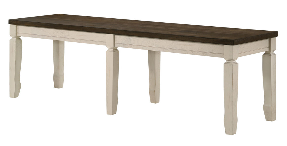 Fedele Weathered Oak/Cream Wood Dining Bench