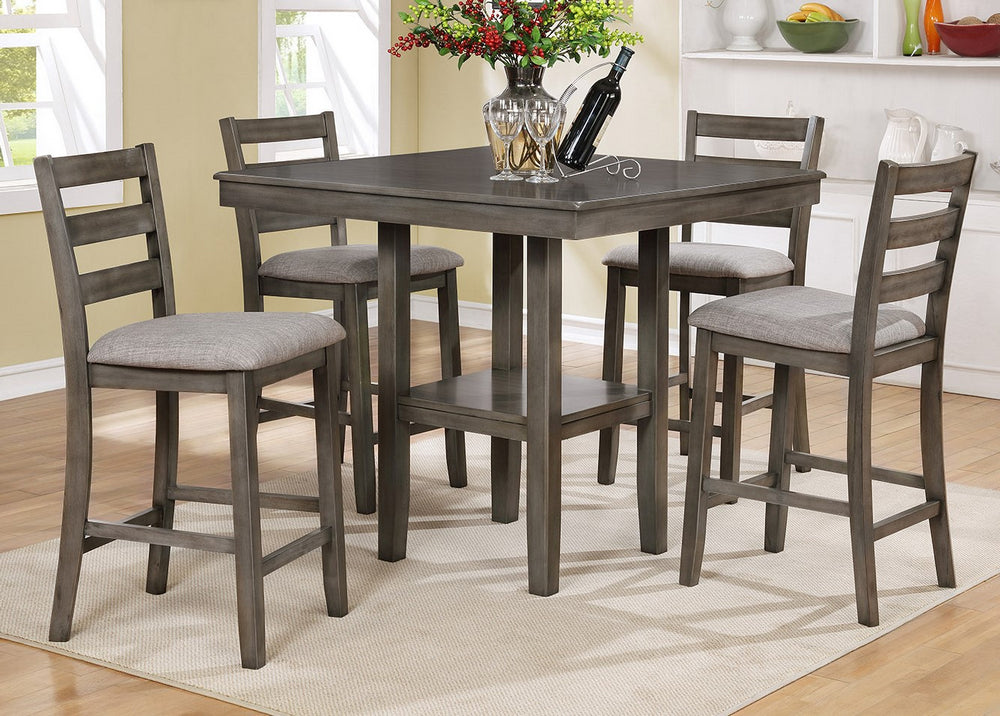 Fedelm 5-Pc Grey/Light Grey Counter Height Table Set