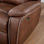 Ffion Brown Leatherette Power Recliner