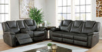 Ffion Gray Leatherette Power Recliner Loveseat