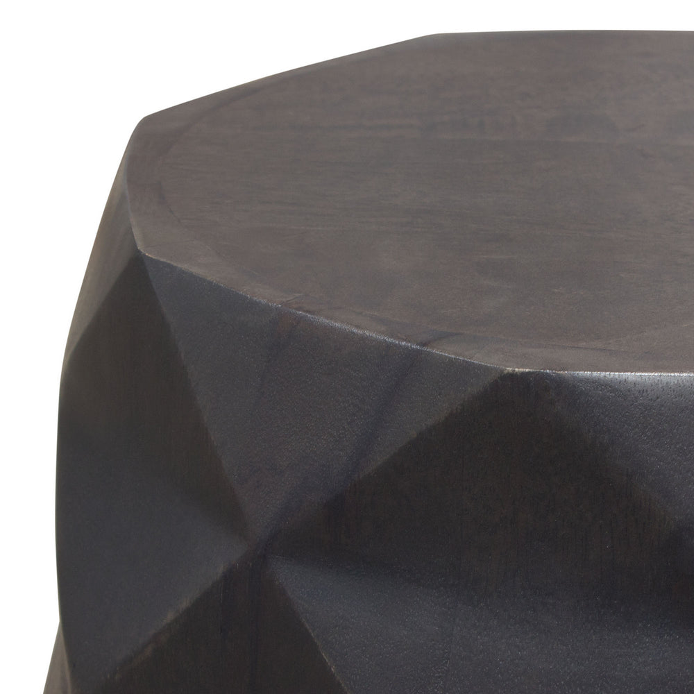 Fig Smoke Grey Wood Accent Table with Geometric Design