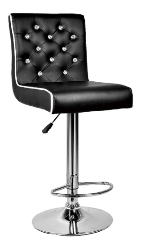 Finka 2 Black Faux Leather/Metal Bar Chairs