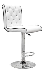 Finka 2 White Faux Leather/Metal Bar Chairs