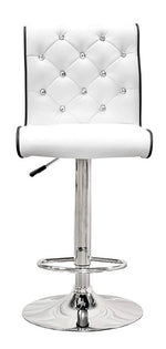 Finka 2 White Faux Leather/Metal Bar Chairs