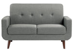 Fitch Gray Textured Fabric Loveseat