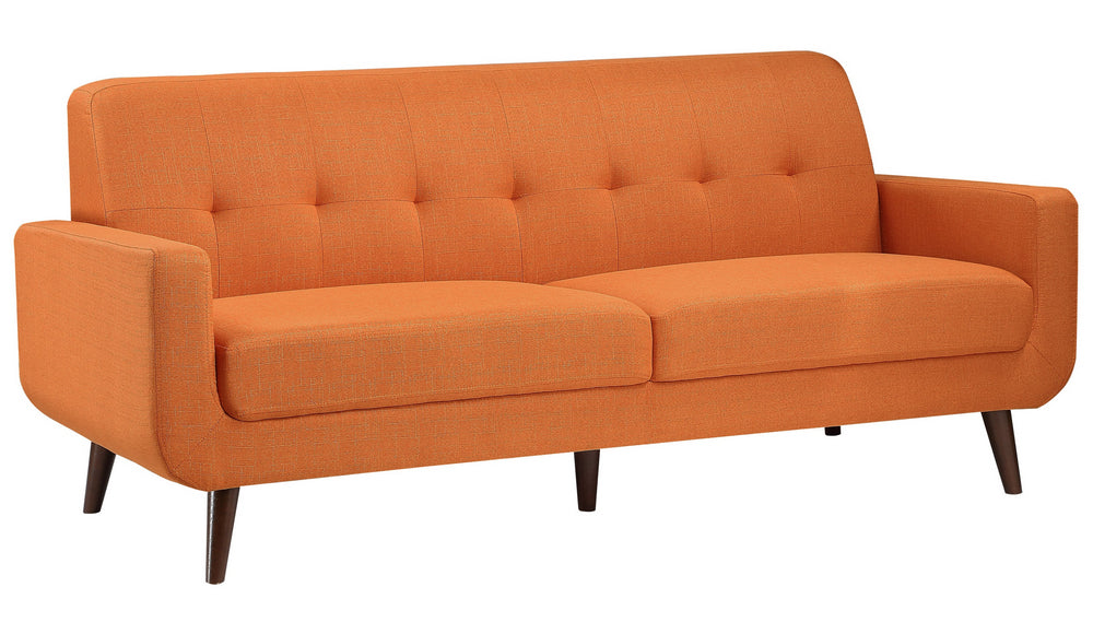 Fitch Orange Textured Fabric 2-Seat Sofa